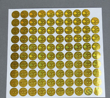 Altın Anti - Sahte Güvenlik Hologram Sticker Şekli ile Özelleştirilmiş Boyut