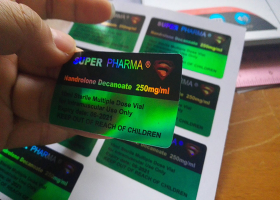 Özel Hologram 10ml Cam Flakon Etiketleri / Eczane Şişe Etiketleri Süper Pharma Deisgn