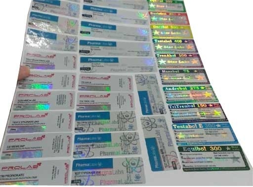 Enjeksiyon Flakon ve Oral Şişeler için Hologram Yapışkanlı Flakon Flakon Etiketleri