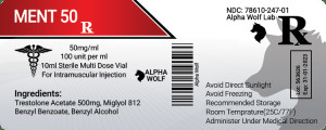 Alpha Wolf Laboratuvarları İçin Süspansiyon 100MG/ML Flakon Etiketleri