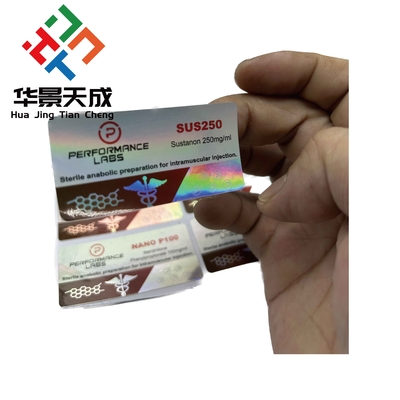 Tren E 10ml Şişeler için Özel Hologram Etiket Üreticisi Parlak Bitirme
