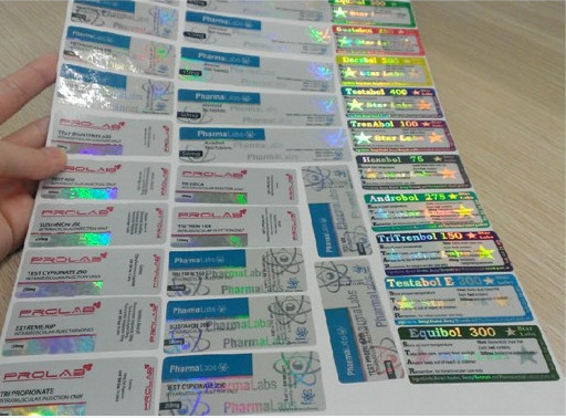 10 ml ilaç şişeleri için özel kare şekilli yapışkan etiket etiketleri