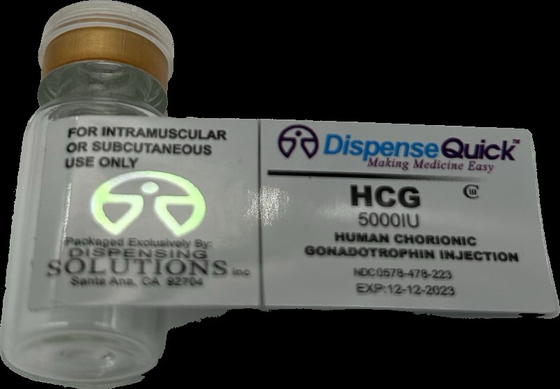 Hcg 50000 Iu Hologram Küçük İlaç Şişesi Etiketleri Özelleştirilebilir KAGARA/ PET/ PVC Malzemesi