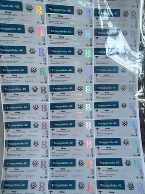 Tirze  Patide 40mg Peptid Cam Şişe Etiketleri Özel Tasarımlı