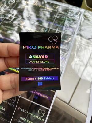 Anavar 50mg x100 tablet  Tablet Etiketleri lazer PET Etiketler U ALÜMİNYUM Kilitli Poşetler