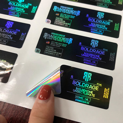 Sentez Farmasötik Hologram 10ml Şişe Etiketleri Parlak Bitirme Kendine Yapışkan Etiketler
