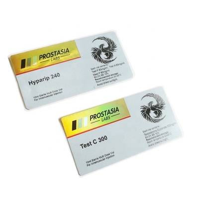 10ml Rulo Flakon Etiketleri Eczane Peptid Enjeksiyonları için Etiketler Altın Folyo Baskılı Flakonlar