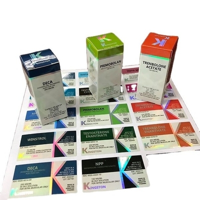 RX 10ml Şişe Etiketleri Gümüş Foliya Metallleştirme Etiket Baskı Ücretsiz Tasarım Servisi