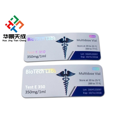 RX 10ml Şişe Etiketleri Gümüş Foliya Metallleştirme Etiket Baskı Ücretsiz Tasarım Servisi