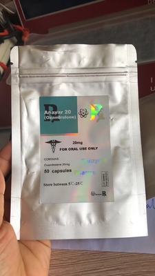 Özel şarjör etiketi Anavar Alüminyum ZipLock Cüzdanı Etiket Yapıştırıcı Hologram