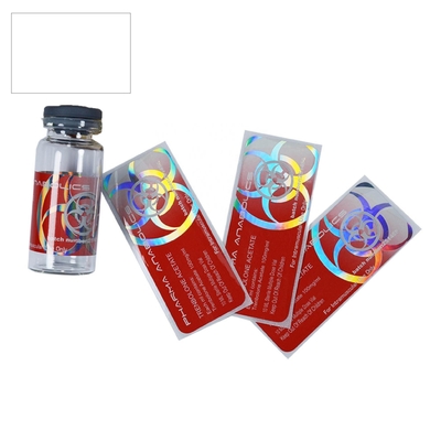 Sağlam Yapışkan 10ml Şişe Etiketleri Eczane Cam Şişe Etiketleri İçin PET Lazer Filmi