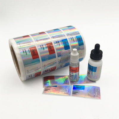 Sağlam Yapışkan 10ml Şişe Etiketleri Eczane Cam Şişe Etiketleri İçin PET Lazer Filmi