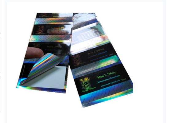 Su geçirmez 10ml şişe etiketleri Cam şişeler için Gen Pharma Tasarımı Hareketli Hologram Tıp