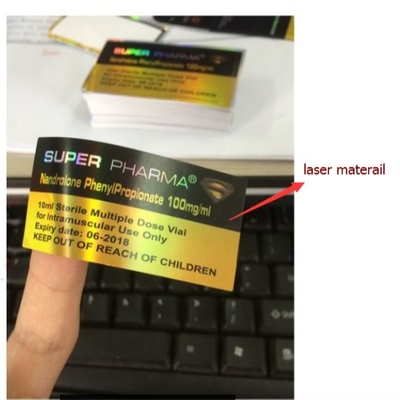 Su geçirmez 10ml şişe etiketleri Cam şişeler için Gen Pharma Tasarımı Hareketli Hologram Tıp