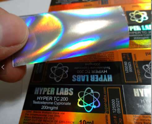 Hologram Lazer etkisi Testos e 250 Enjeksiyon Steroid 10ml Şişe Etiketleri