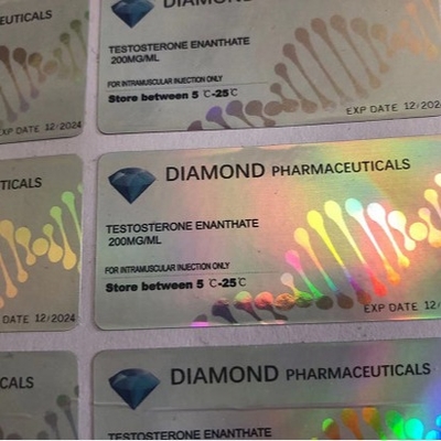 Enjekte edilebilir Primobolan Yağı Şişeleri İçin Diamond Pharmaceucital Markası Holografik 10ml Şişe Etiketleri