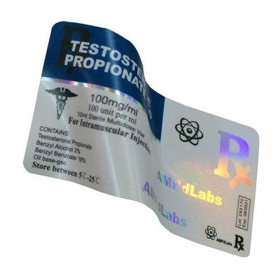 Ücretsiz Tasarım Özel Bodybuilding SUS 250 Enjekte edilebilir Anabolik Şişe Etiketleri Kutular UV Parlak PVC PP Holografik Yapıştırıcı