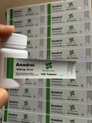 Anadrol Oral Tabletler Etiketler 50mg Plastik Şişeler İçin Kağıt/ PET/ PVC Malzemesi