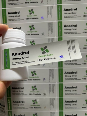 Anadrol Oral Tabletler Etiketler 50mg Plastik Şişeler İçin Kağıt/ PET/ PVC Malzemesi