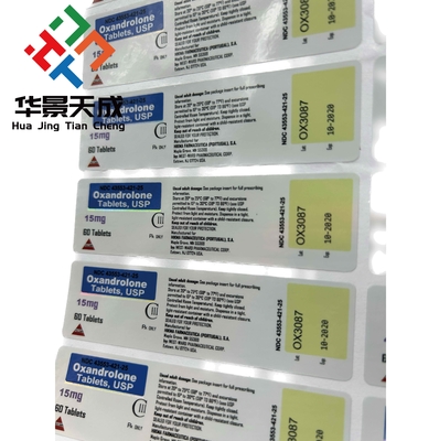 Anavar 5mg Hap Şişe Etiketi Tablet Oral Etiketler Hologram Materyal Baskı Su geçirmez