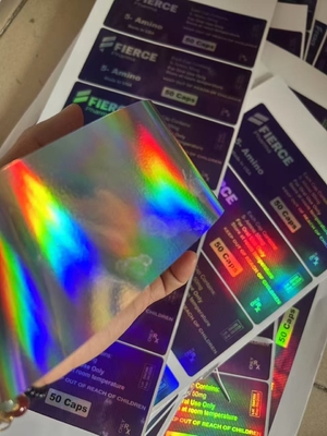MK600 Oral 60 Tablet Etiketler Alüminyum Zip Kilitli Çantalar İçin Hologram Malzeme U