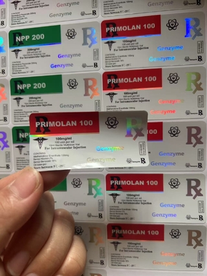 Sust 400 10 ml şişe Etiketleri Laser PET Parlak Hologram Efekti