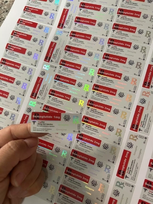 Semaglutide 1mg etiketleri 5x2cm Hologram Lazer Etkisi 2ml 3ml Şişe Etiketleri