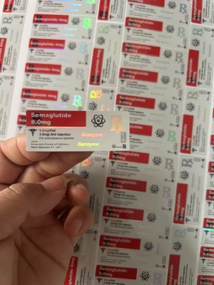 Semaglutide 1mg etiketleri 5x2cm Hologram Lazer Etkisi 2ml 3ml Şişe Etiketleri