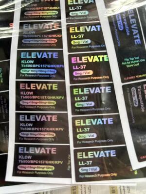 Tirze  Patide 15mg 20mg 30mg Hologram Lazer PET Küçük Cam Şişe Etiketleri