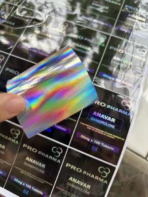 Anavar 50mg x100 tablet  Tablet Etiketleri lazer PET Etiketler U ALÜMİNYUM Kilitli Poşetler