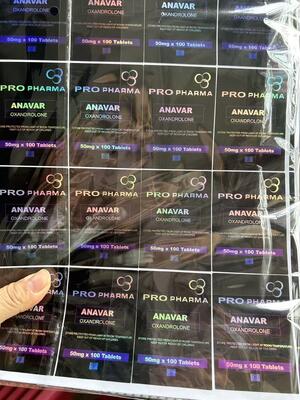 Anavar 50mg x100 tablet  Tablet Etiketleri lazer PET Etiketler U ALÜMİNYUM Kilitli Poşetler