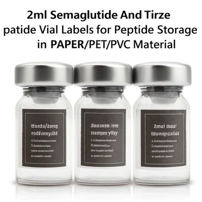 2 ml Semaglutide ve Tirze  Patide Peptid Depolama için PAPER/ PET/ PVC malzemelerinde şişe etiketleri
