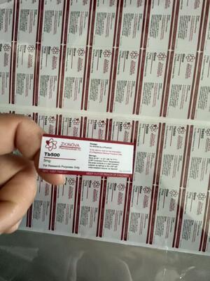 TB500 2ML 2ML Peptid Flakon Etiketleri Beyaz Pvc Material ile
