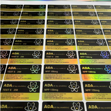 Test Enanthate 250mg Gold And Black Laser Materail labels