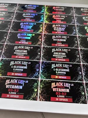 L-GLUTANİK 5000mg 30 kapsül plastik şişe etiketleri