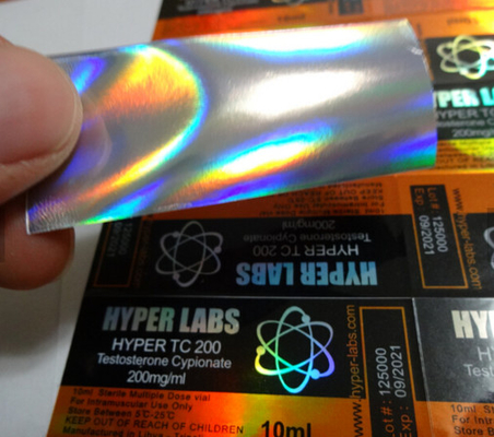 10ml Flakon Lazer Yapışkanlı Etiketler Hologram Etiket flakon Paketi Özel Su Geçirmez