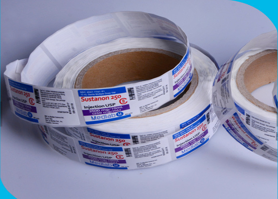 Enjeksiyon Flakon için Parlak Rulo flakon Flakon Etiketleri Güçlü Yapıştırıcı Kare Şekli