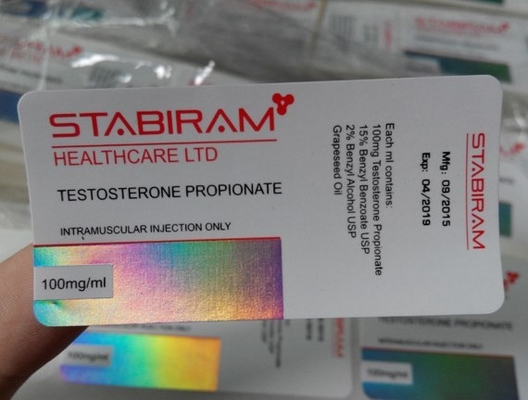 Laboratuvar Etiketi Yapımcı Cam Viyole Etiketler Testosteron Propionat için 10ml şişe etiketleri