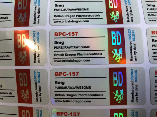 PVC 2ml Peptid Şişesi Semaglutide Etiketleri Bpc 157 Yapışkan Su geçirmez