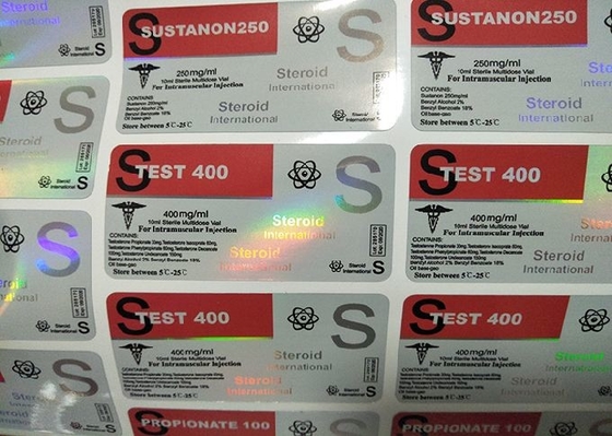 300mg Masteron Enanthate için Çok Boyutlu Cam Flakon Etiketleri Lazer Özel Hologram