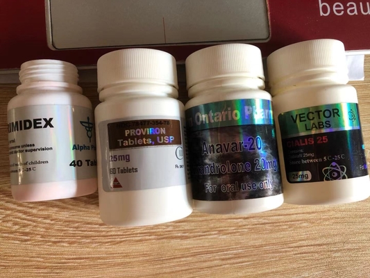 Özel Superdrol 10 Plastik Reçeteli Hap Şişesi Etiketi Paket için Su geçirmez