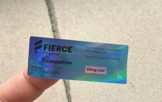 Mounjaro 3ml Peptid Şişesi Etiketleri Lazer Hologram Malzemeleri