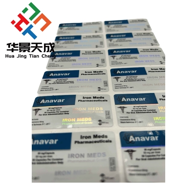 Anavar 5mg Hap Şişe Etiketi Tablet Oral Etiketler Hologram Materyal Baskı Su geçirmez