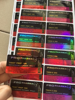 Testo Propionate 100mg Hologram Lazer 10ml Şişe Etiketleri, Parlak Dönüşümlü Çok Dozlu Şişe Etiketi