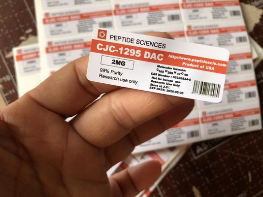 CJC1295 DAC ile 2 ml 3 ml Peptid Flakon Etiketleri, KAGARA/ PET/ PVC Eczane Flakon Etiketleri