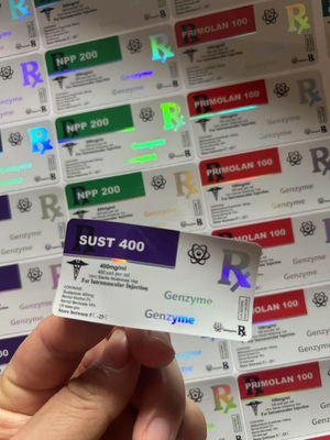 Sust 400 10 ml şişe Etiketleri Laser PET Parlak Hologram Efekti