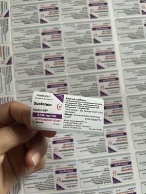 Sus 250 Enjeksiyon Steroid Flakon Şişeler için Özel Etiketler