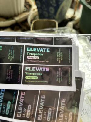 Tirze  Patide 15mg 20mg 30mg Hologram Lazer PET Küçük Cam Şişe Etiketleri