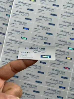 GHK-CU 5MG Flakon Etiketleri Lazer Malzemeli Parlak Efekt