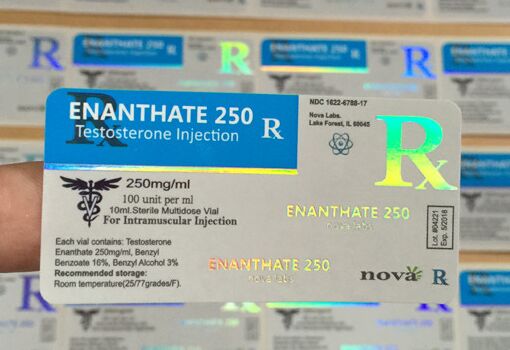 Enantat 250mg 10ml flakon etiketleri Yağ Etiketleri Özel Cam Flakon Etiketleri Çoklu Baskı ile